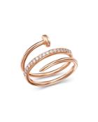 Bloomingdale's Diamond Spiral Ring In 14k Rose Gold, 0.20 Ct. T.w. - 100% Exclusive