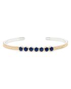 Anna Beck Blue Sapphire Stacking Cuff Bracelet In 18k Gold-plated Sterling Silver