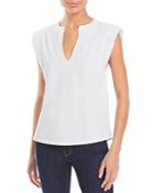 Frame Padded Shoulder Sleeveless V-neck Tee
