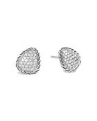 John Hardy Sterling Silver Classic Diamond Power Rock Stud Earrings