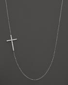 Kc Designs Diamond Side Cross Necklace In 14k White Gold, .19 Ct. T.w. - 100% Exclusive