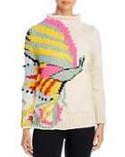 Tory Burch Hand-knit Butterfly Wool Sweater