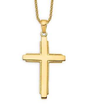 Bloomingdale's Edged Cross Pendant Necklace In 14k Yellow Gold, 20 - 100% Exclusive