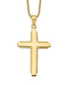 Bloomingdale's Edged Cross Pendant Necklace In 14k Yellow Gold, 20 - 100% Exclusive