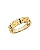Bloomingdale's Men's Black Diamond Ring In Satin-finish 14k Yellow Gold, 0.20 Ct. T.w. - 100% Exclusive