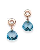 Bloomingdale's Blue Topaz Geometric Drop Earrings In 14k Rose Gold - 100% Exclusive