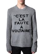 Zadig & Voltaire Merino Wool Text Pullover Sweater