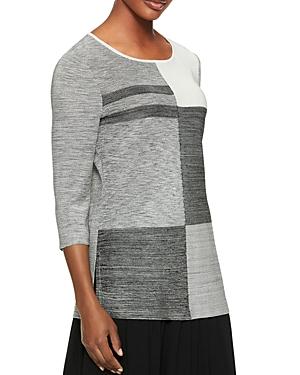 Misook Patchwork-knit Tunic