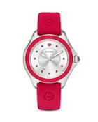 Michele Cape Topaz-studded Silicone Strap Watch, 40mm