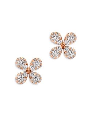 Bloomingdale's Diamond Flower Stud Earrings In 14k Rose Gold, 0.65 Ct. T.w. - 100% Exclusive