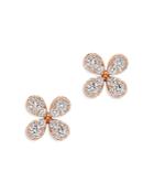 Bloomingdale's Diamond Flower Stud Earrings In 14k Rose Gold, 0.65 Ct. T.w. - 100% Exclusive