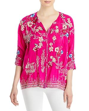 Johnny Was Elias Floral Print Blouse