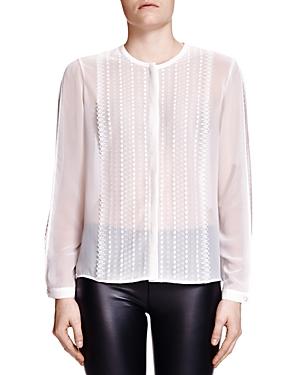 The Kooples Polka-dot Lace & Chiffon Shirt