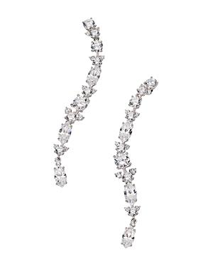 Nadri Silver-tone Cubic Zirconia Linear Drop Earrings