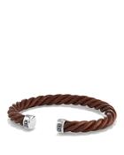 David Yurman Cable Classics Leather Cuff Bracelet In Brown