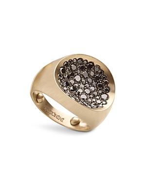 Antonini Matte 18k White Gold Matera Large Pave Black Diamond Ring