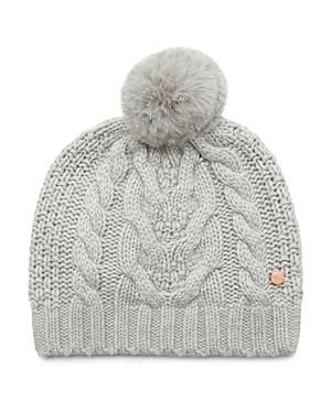 Ted Baker Quirsa Faux Fur Pom-pom Cable-knit Beanie
