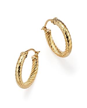 14k Yellow Gold Twist Tube Hoop Earrings - 100% Exclusive