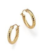 14k Yellow Gold Twist Tube Hoop Earrings - 100% Exclusive