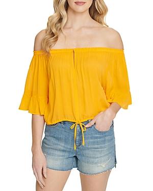Dkny Off The Shoulder Tie Hem Top