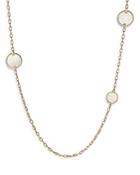 David Yurman 18k Yellow Gold Dy Elements Station Necklace With Black Onyx & Mother Of Pearl, 36