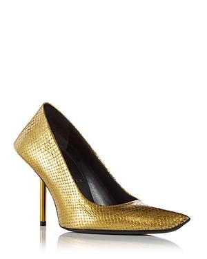 Balenciaga Women's Essex Python Embossed Pointed Toe Pumps