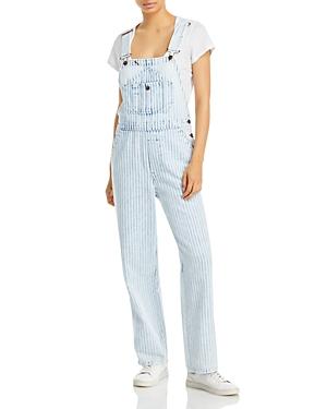 Faherty Topsail Striped Denim Overalls