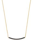 Bloomingdale's Black Diamond Bar Pendant Necklace In 14k Yellow Gold, 17 - 100% Exclusive