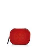 Tory Burch Logo Perforated Leather Cosmetic Case