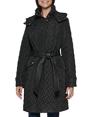 Cole Haan Quilted Tie Waist Coat