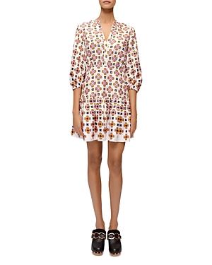 Maje Romea Printed Silk Dress