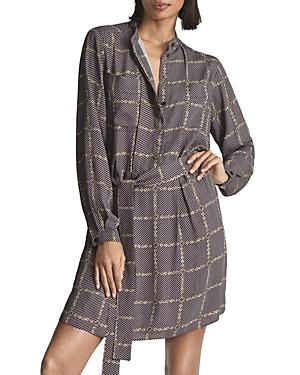 Reiss Nico Chain Print Belted Mini Dress