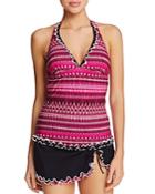 Profile By Gottex Indian Sunset Ikat Halter Tankini Top