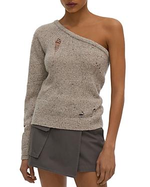 Helmut Lang Distressed One Shoulder Sweater