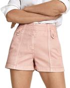 Reiss Alana Mid-rise Denim Shorts In Pink
