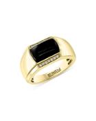 Bloomingdale's Men's Black Onyx & Diamond Ring In 14k Yellow Gold - 100% Exclusive
