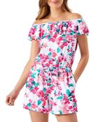 Tommy Bahama Bougainvillea Off-the-shoulder Romper Swim Cover-up