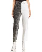 T By Alexander Wang Bluff High-waisted Classic Jeans In Marble Gray/ivory