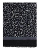 Gerard Darel Nema Dark Leopard Print Wool & Cashmere Scarf