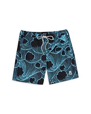 Psycho Bunny Thames Wave Print Swim Shorts