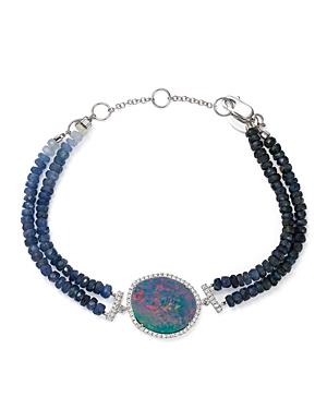 Meira T 14k White Gold Sapphire Beaded Bracelet With Opal And Diamonds