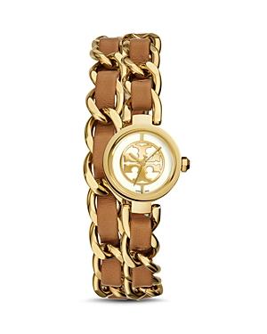 Tory Burch The Reva Leather Chain Wrap Watch, 20mm