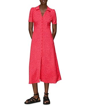 Whistles Rowan Diagonal Textured Midi Dress