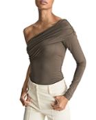 Reiss Hayley Ruched One Shoulder Top
