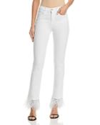 Frame Le High Straight-leg Embellished Jeans In Blanc