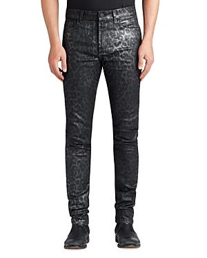 Monfrere Greyson Coated Skinny Fit Jeans In Noir Leopard