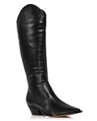 Schutz Women's Fantinne Pointed Toe Leather Western Boots