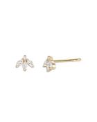 Zoe Lev 14k Yellow Gold Diamond Lotus Stud Earrings