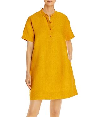 Eileen Fisher Organic Linen Mandarin Collar Dress