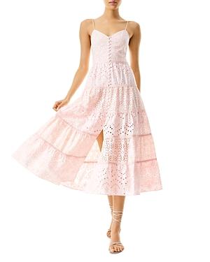 Alice And Olivia Shanti Eyelet Tiered Midi Dress